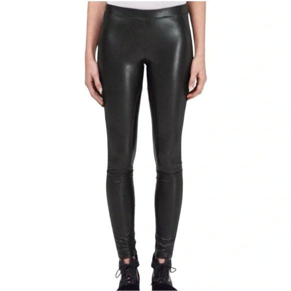 Aritzia Wilfred Rebelle Legging Pant Panelled Faux Leather Skinny Leg Black XS - Picture 4 of 16